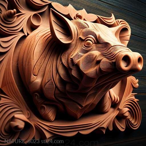 Nature and animals (st Pig 3, NATURE_6023) 3D models for cnc